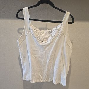 Wrangler White Lace Trim Tank Top